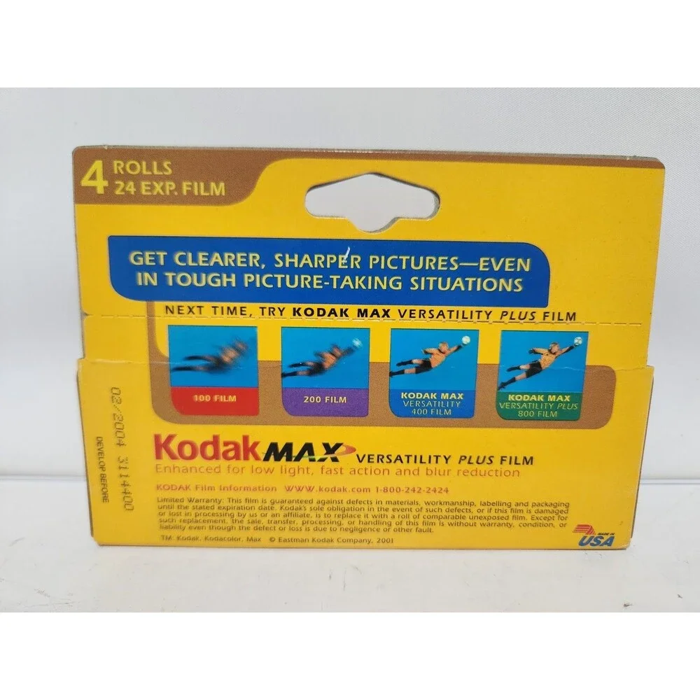 Kodak Max Versatility 400 Film - 5 Boxes of 4 Rolls - 20 Rolls Total